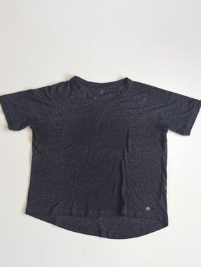 Koton Women's Short Sleeve Crew Tee in Heather Black